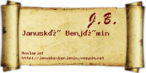 Januskó Benjámin névjegykártya